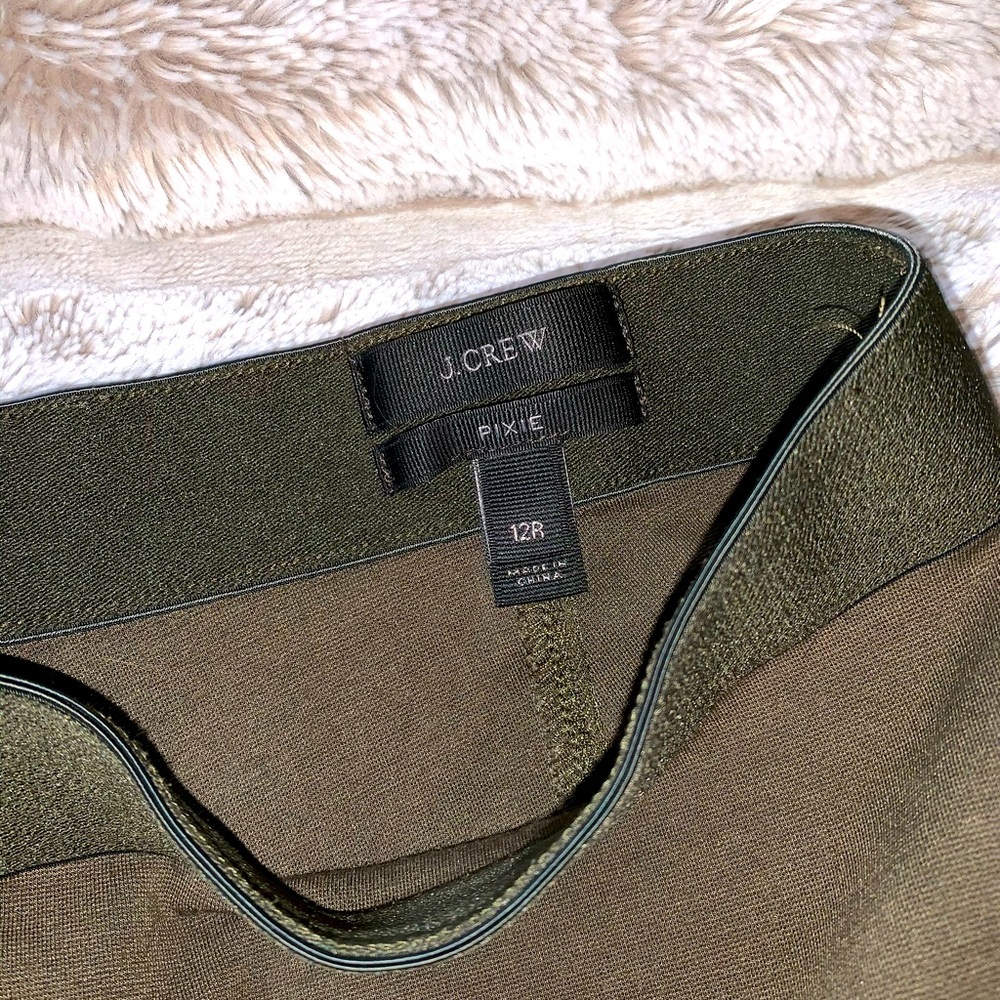 J.Crew pixie skinny ponte pants in olive green